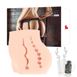 Мастурбатор-полуторс Kokos Cherry 2WayPlus з функцією масажу та вібрацією з вібрацією і масажем, два входи: вагіна і попка - - фото №9