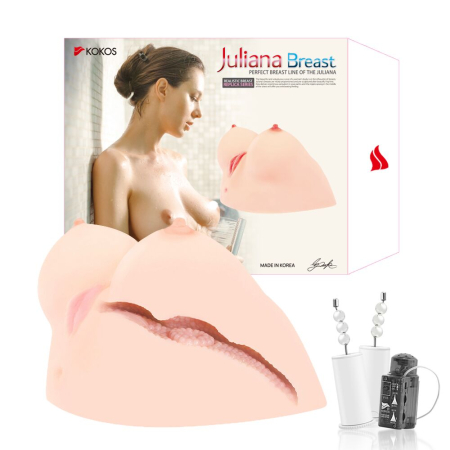 Мастурбатор Kokos Juilana Breast 2WayPlus з функцією масажу та вібрацією - фото №8