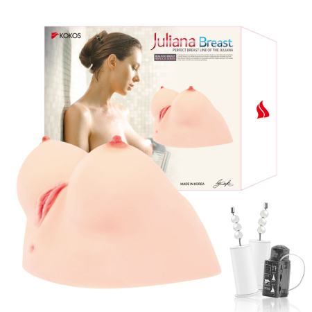 Мастурбатор Kokos Juilana Breast 2WayPlus з функцією масажу та вібрацією - фото №7