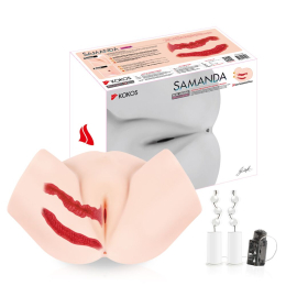 Мастурбатор-півторс Kokos Samanda 2WayPlus з функцією масажу та вібрацією, два входи: вагіна та попка - - фото №7