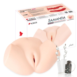Мастурбатор-півторс Kokos Samanda 2WayPlus з функцією масажу та вібрацією, два входи: вагіна та попка - - фото №6