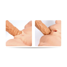 Мастурбатор лялька Kokos Victoria 2WayPlus з функцією масажу та вібрацією з вібрацією і масажем, два входи: вагіна і попка - - фото №5