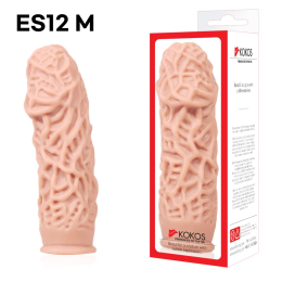 Насадка на член Kokos Extreme Sleeve ES.12 розмір M, потовщувальна, стимулюючий рельєф - - фото №4