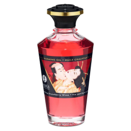 Розігрівальна олія Shunga Aphrodisiac Warming Oil – Sparkling Strawberry Wine (100 мл) без цукру - - фото №2