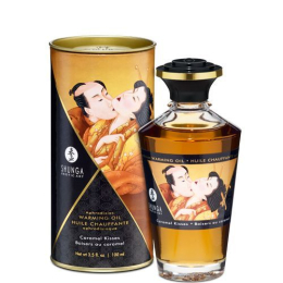 Розігрівальна олія Shunga Aphrodisiac Warming Oil – Caramel Kisses (100 мл) без цукру, смачна - фото