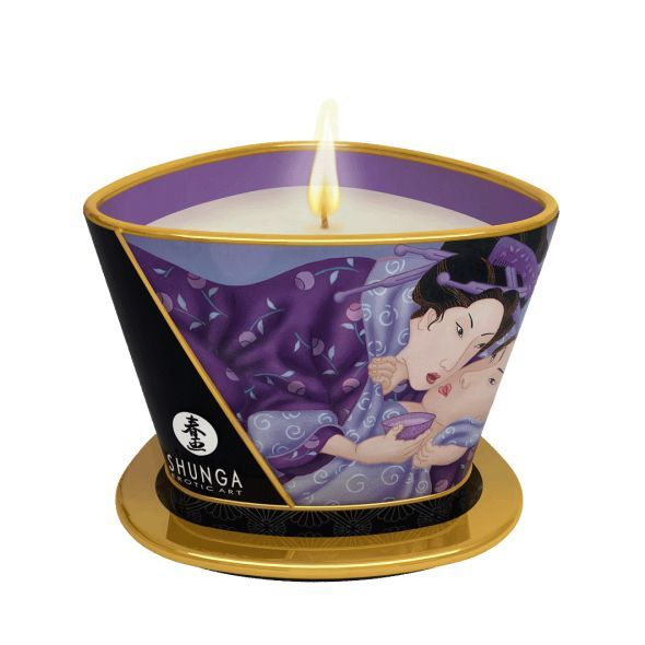 Масажна свічка Shunga Massage Candle – Exotic Fruits (170 мл) з афродизіаками - фото