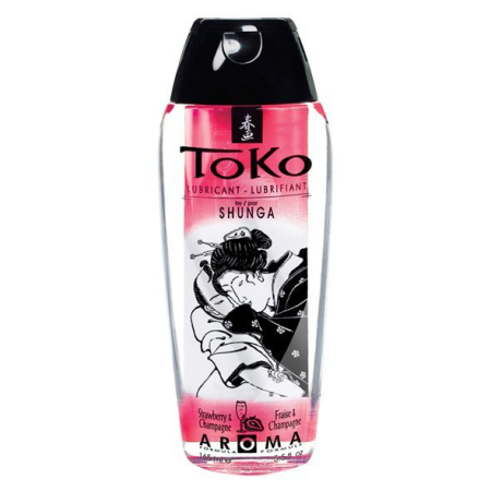 Лубрикант на водній основі Shunga Toko AROMA – Sparkling Strawberry Wine (165 мл), не містить цукру - фото