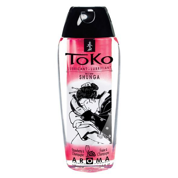 Лубрикант на водній основі Shunga Toko AROMA – Sparkling Strawberry Wine (165 мл), не містить цукру - фото