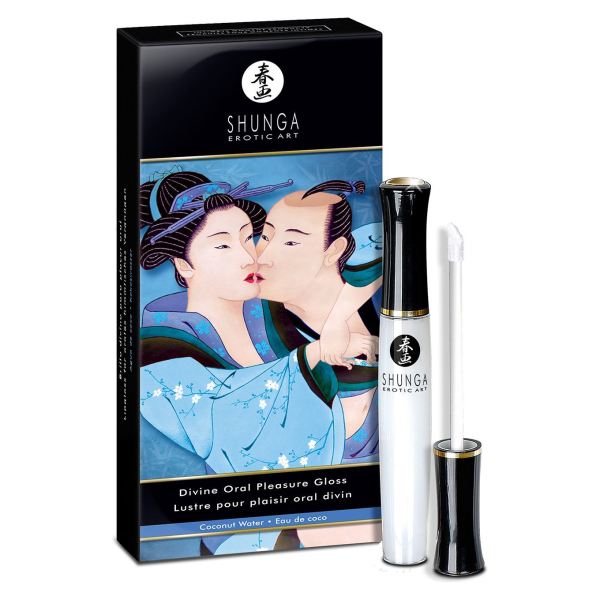 Стимулювальний блиск для губ Shunga LIPGLOSS – Coconut Water (10 мл), ефект поколювання, холод-тепло - фото