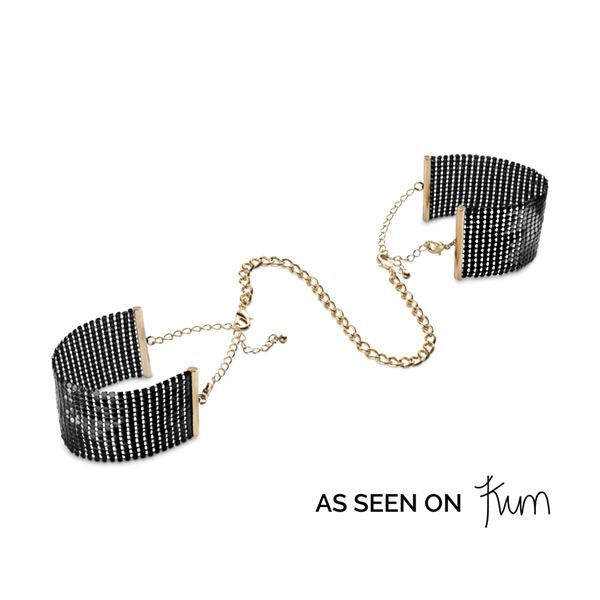 Наручники Bijoux Indiscrets Desir Metallique Handcuffs - Black, металеві, стильні браслети - фото