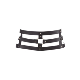 Портупея-пояс Bijoux Indiscrets MAZE - Wide Belt and Restraints Black, екошкіра - фото