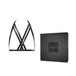 Портупея Bijoux Indiscrets MAZE — Halter Bra Harness Black - - фото №2