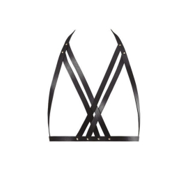 Портупея Bijoux Indiscrets MAZE — Halter Bra Harness Black - фото