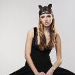 Маска кішечки Bijoux Indiscrets MAZE - Cat Ears Headpiece Black, екошкіра - фото №7