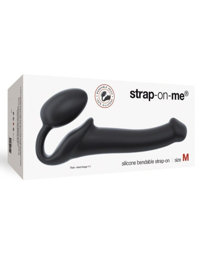 Безремінний страпон Strap-On-Me Black M, повністю регульований, діаметр 3,3 см - фото №3