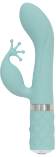 Розкішний вібратор-кролик Pillow Talk - Kinky Teal з кристалом Сваровські, потужний 