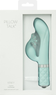 Розкішний вібратор-кролик Pillow Talk - Kinky Teal з кристалом Сваровські, потужний - №9