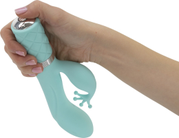 Розкішний вібратор-кролик Pillow Talk - Kinky Teal з кристалом Сваровські, потужний - №4