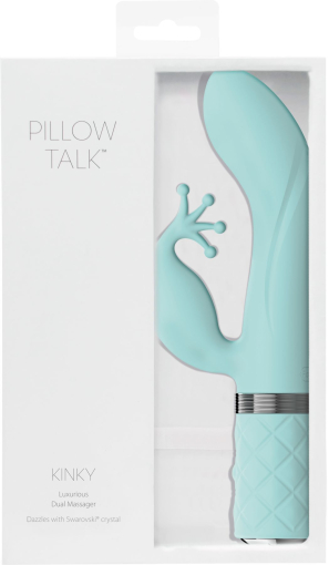 Розкішний вібратор-кролик Pillow Talk - Kinky Teal з кристалом Сваровські, потужний №11