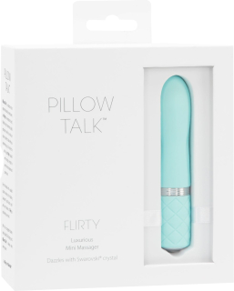 Розкішний вібратор PILLOW TALK - Flirty Teal з кристалом Сваровські, гнучка голівка - - фото №7