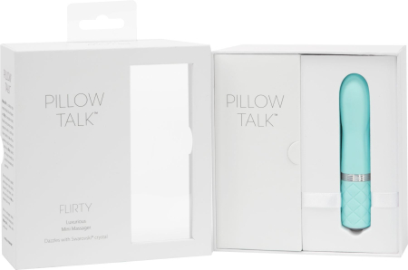 Розкішний вібратор PILLOW TALK - Flirty Teal з кристалом Сваровські, гнучка голівка №10