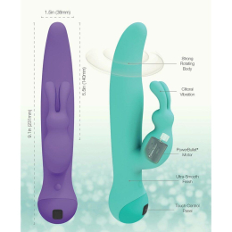 Вібратор-кролик з сенсорним управлінням і ротацією Touch by SWAN - Duo Purple, глибока вібрація - №7