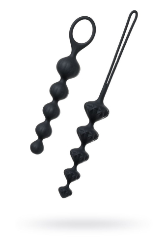 Набір анальних намистин Satisfyer Beads Black, силікон, макс. діаметр 3,3 см та 3,5 см - фото №2