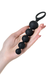 Набір анальних намистин Satisfyer Beads Black, силікон, макс. діаметр 3,3 см та 3,5 см - - фото №4