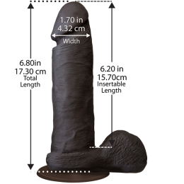 Фалоімітатор Doc Johnson The Realistic Cock 6 inch Black - ULTRASKYN, Vac-U-Lock, діаметр 4,3 см - - фото №2