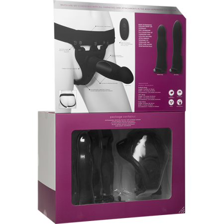 Набір для страпона з вібрацією Doc Johnson Body Extensions - BE Naughty - Black - фото №8