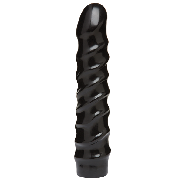 Дилдо Doc Johnson CodeBlack - 8 Inch Raging Vac-U-Lock із стимулювальним рельєфом, діаметр 3,8 см - фото