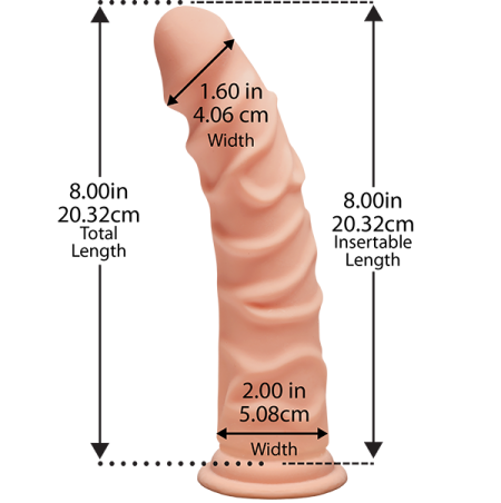 Фалоімітатор Doc Johnson The D - Ragin D - 8 Inch Without Balls - ULTRASKYN, діаметр 5,1 см - фото №2