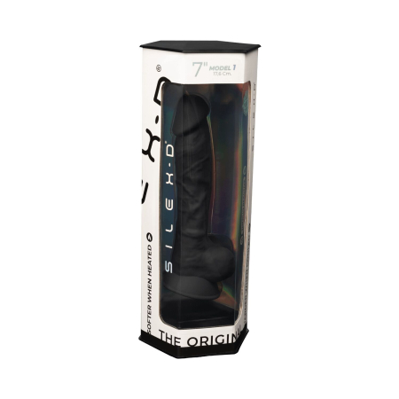 Фалоімітатор SilexD Johnny Black (MODEL 1 size 7in), двошаровий, силікон + Silexpan, діаметр 3,8см - фото №12