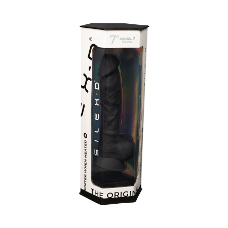 Фалоімітатор SilexD Johnny Black (MODEL 1 size 7in), двошаровий, силікон + Silexpan, діаметр 3,8см - фото №6
