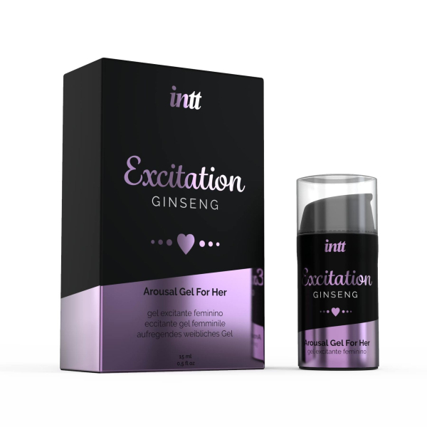 Збуджувальний гель Intt Excitation (15 мл) з екстрактом женьшеню, з ефектом вібрації - фото