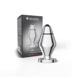 Металева анальна пробка Mystim John для електростимулятора, діаметр 5 см - - фото №5