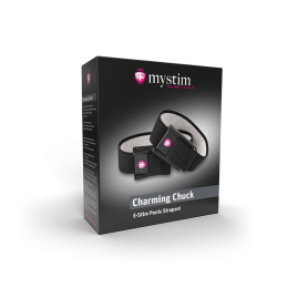 Утяжка для пеніса Mystim Charming Chuck, два регульованих текстильних ременя з електродами - - фото №4