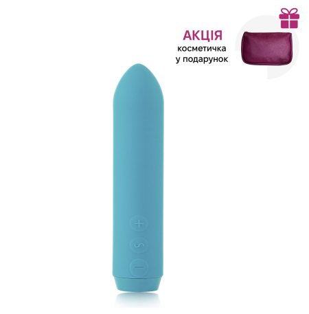 Мінівібратор Je Joue - Classic Bullet Vibrator Teal з глибокою вібрацією і фіксацією на палець + подарунок косметичка - фото