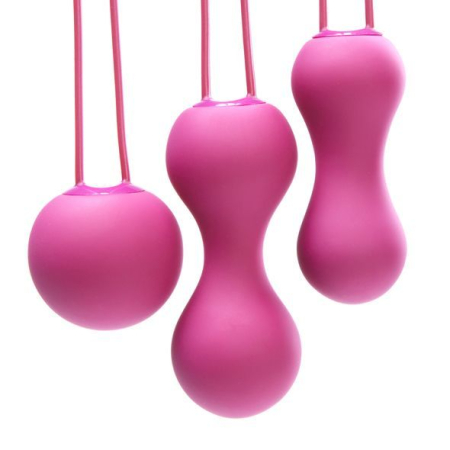 Набір вагінальних кульок Je Joue - Ami Fuchsia, діаметр 3,8-3,3-2,7см, вага 54-71-100гр + подарунок косметичка - фото №4