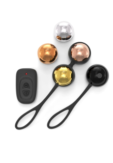 Набір вагінальних кульок Dorcel Training Balls, діам. 3,4 см, вага 20-117гр, є вібрація, пульт ДК - фото