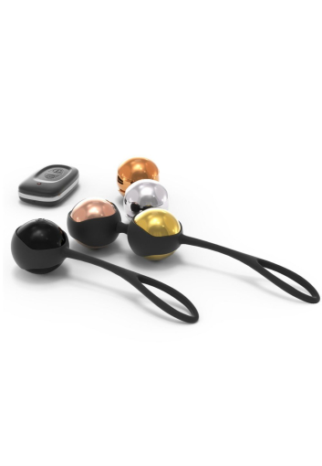 Набір вагінальних кульок Dorcel Training Balls, діам. 3,4 см, вага 20-117гр, є вібрація, пульт ДК - фото №2