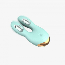 Вібратор-кролик Love To Love Hear Me Menthe з двома моторчиками і різнобарвною LED-підсвіткою - - фото №2