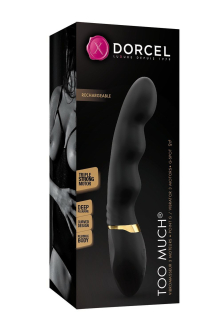 Вібратор ультрастимулювальний Dorcel Too Much Rechargeable Black, гнучкий і потужний, 3 вібромотори - - фото №3