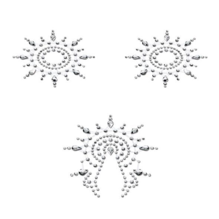 Пестіс з кристалів Petits Joujoux Gloria set of 3 - Silver, прикраса на груди та вульву - фото