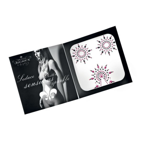 Пестіс з кристалів Petits Joujoux Gloria set of 3 - Black/Pink, прикраса на груди та вульву - фото №3