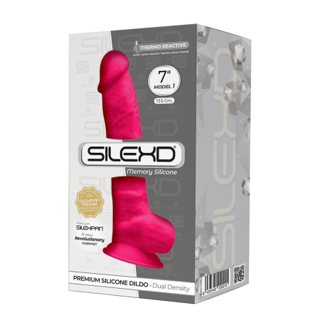 Фалоімітатор SilexD Johnny Pink (MODEL 1 size 7in), двошаровий, силікон + Silexpan, діаметр 3,8см - фото №3