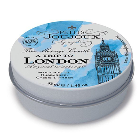 Масажна свічка Petits Joujoux - London - Rhubarb, Cassis and Ambra (43 мл) з афродизіаками - фото
