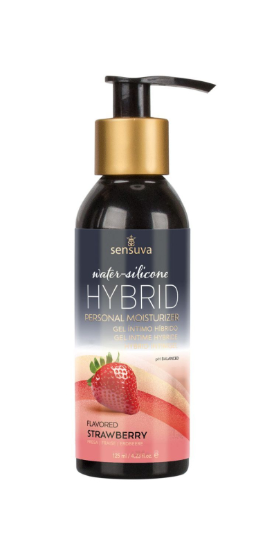 Змазка водно-силіконова Sensuva Hybrid Strawberry (125 мл) без цукру, можна для оральних пестощів 