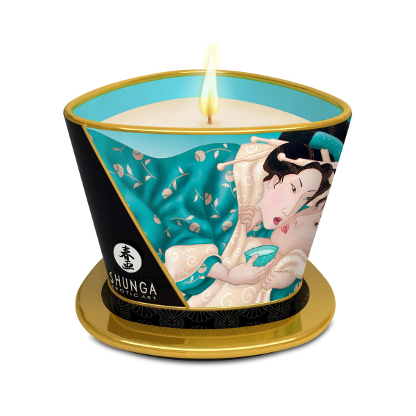 Масажна свічка Shunga Massage Candle – Island Blossoms (170 мл) з афродизіаками - фото