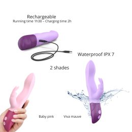 Вібратор-кролик Love To Love Hello Rabbit Violet з гнучким стовбуром і стимуляцією точки G, 2 мотори - - фото №5